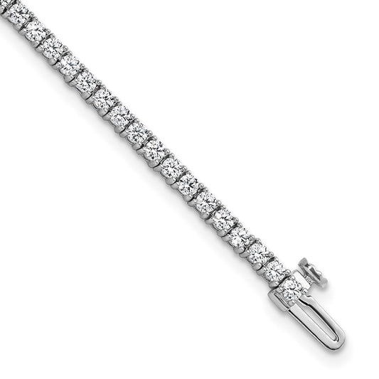 14k White Gold 3 Ct. Lab Grown Diamond VS/SI+ G+ Tennis Bracelet 7 Inch