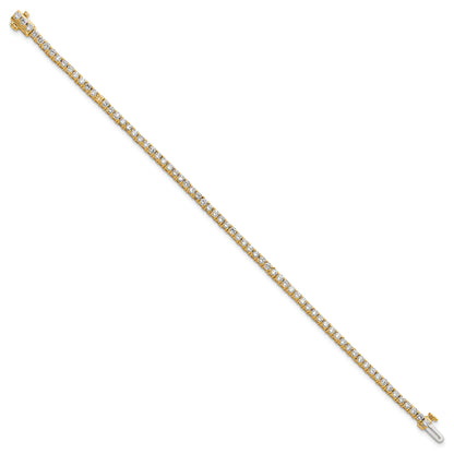 14K Yellow Gold 2 3/4 Carat Lab Grown Diamond Vs+ F+ Complete Tennis Bracelet