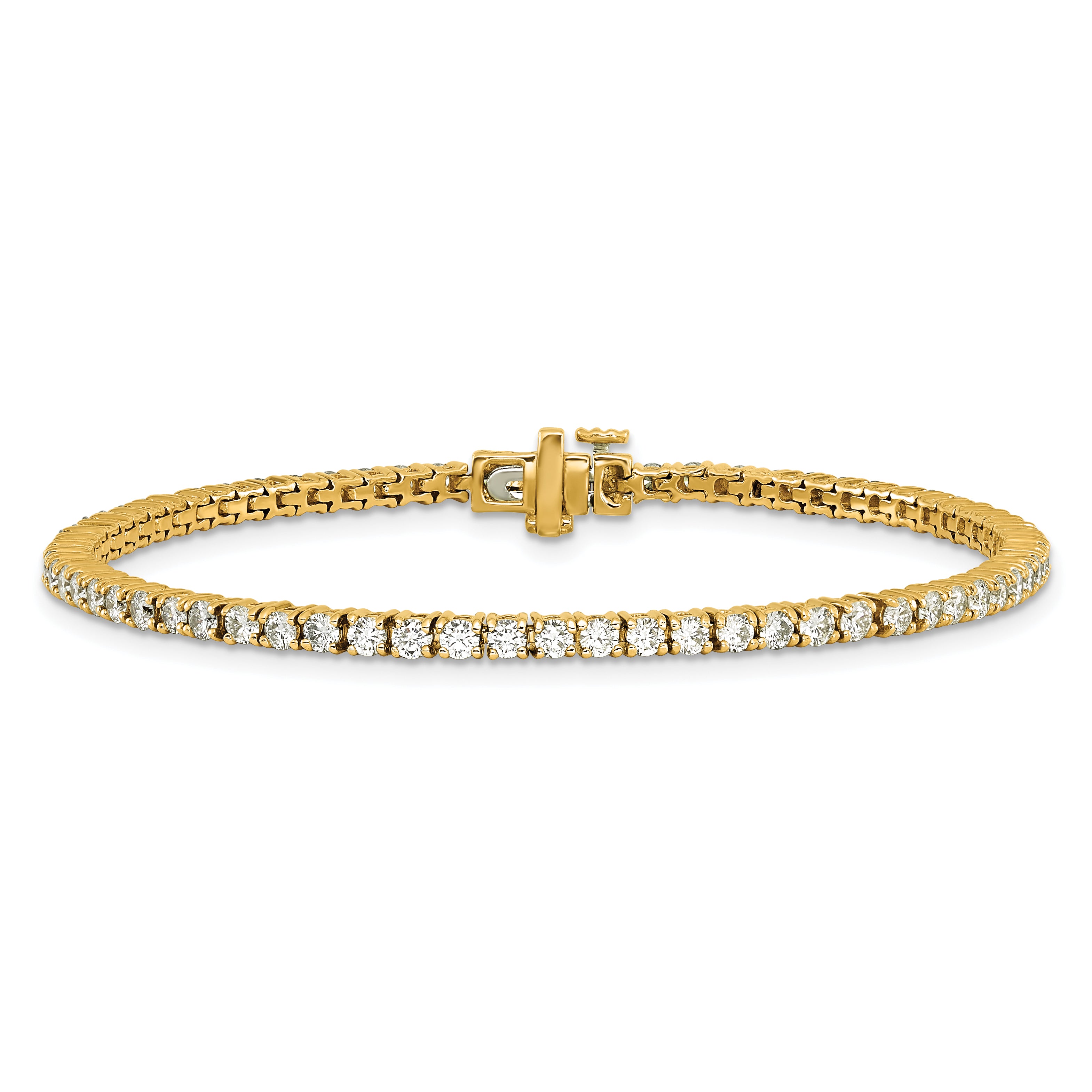 14k Yellow Gold 2 3/4 Ct. Lab Grown Diamond VS/SI+ G+ Tennis Bracelet