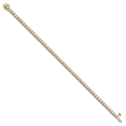 14K Yellow Gold 5 Carat Lab Grown Diamond Vs+ F+ Complete Tennis Bracelet