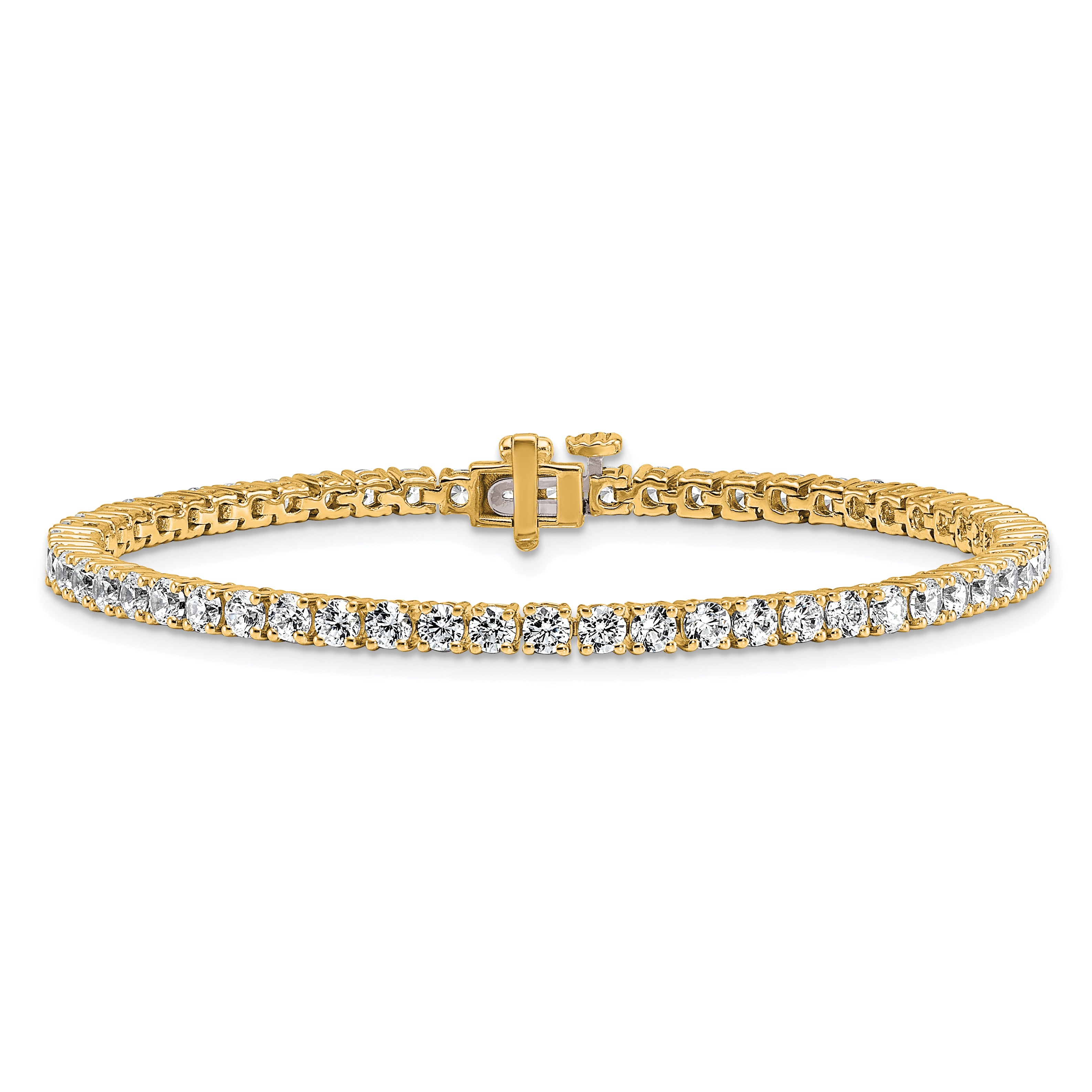 14k Yellow Gold 5 Ct. Lab Grown Diamond VS/SI+ G+ Tennis Bracelet
