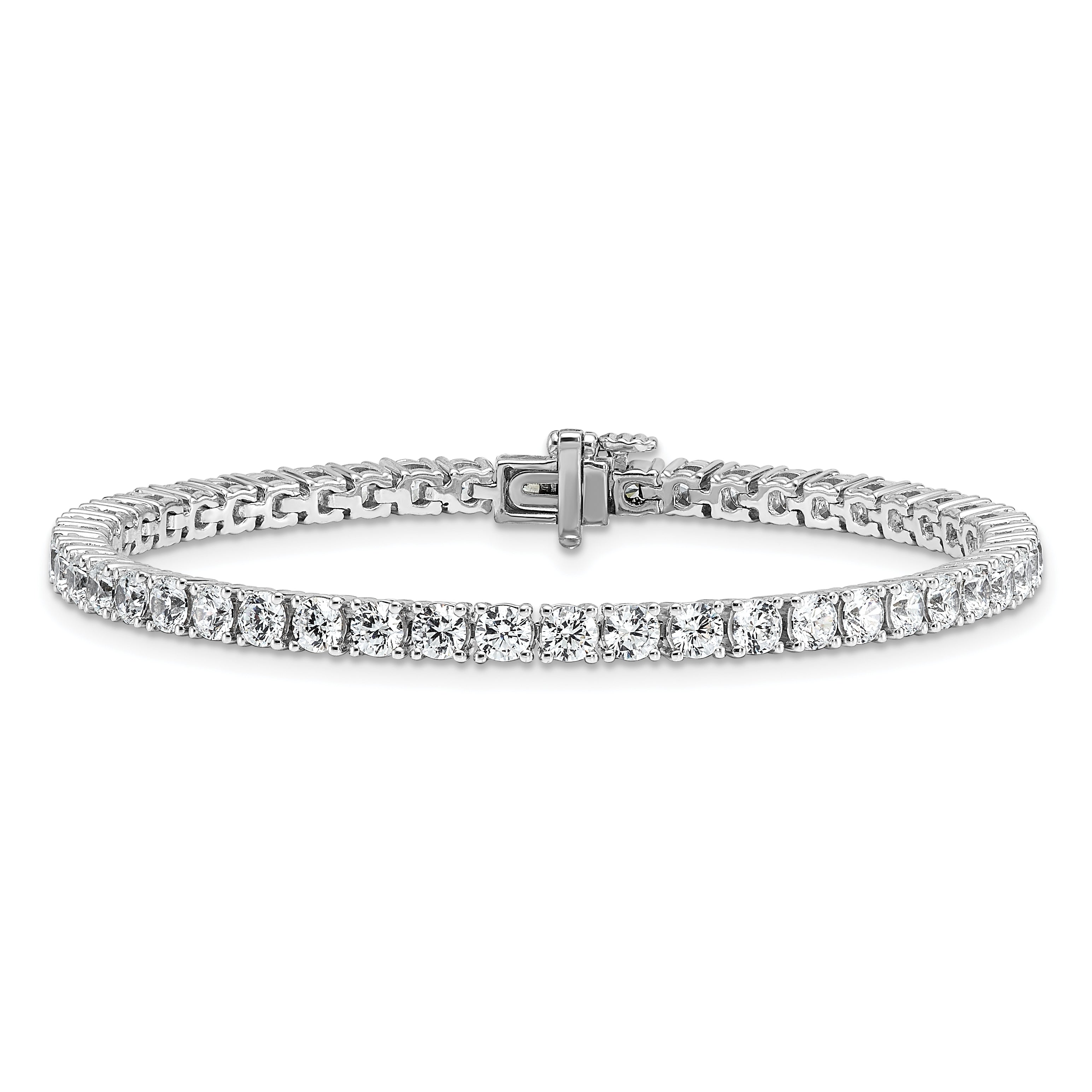 14k White Gold 7 Ct. Lab Grown Diamond VS/SI+ G+ Tennis Bracelet
