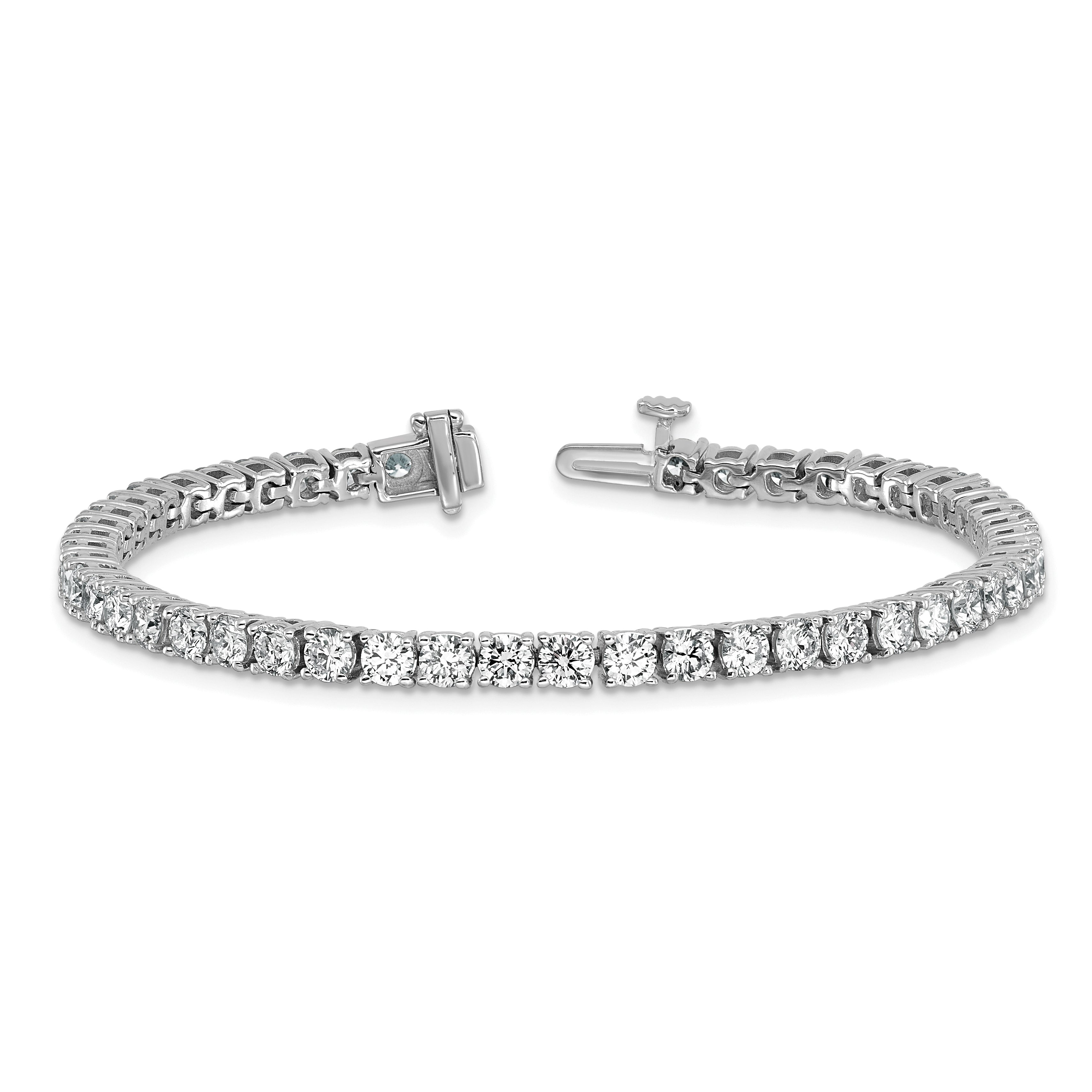 14k White Gold 7 Ct. Lab Grown Diamond VS/SI+ G+ Tennis Bracelet