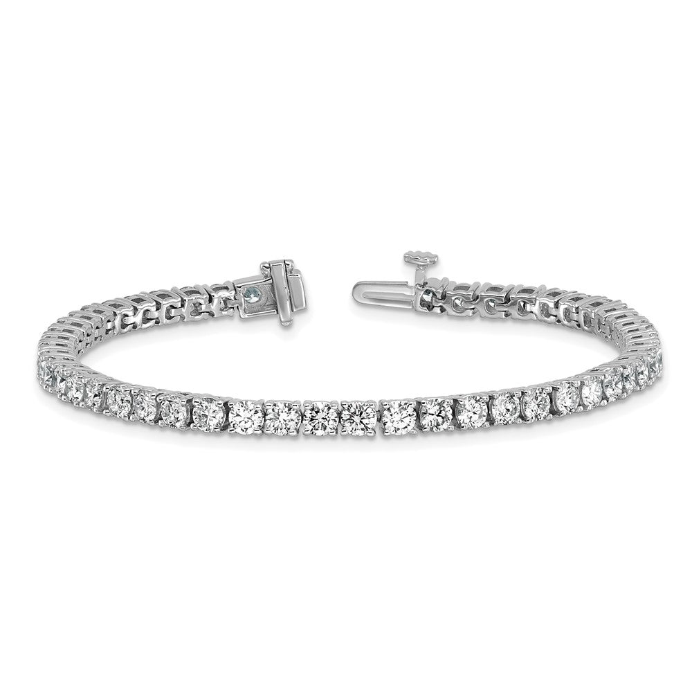 14K White Gold 7 Carat Lab Grown Diamond Vs+ F+ Complete Tennis Bracelet