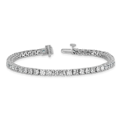 14K White Gold 7 Carat Lab Grown Diamond Vs+ F+ Complete Tennis Bracelet