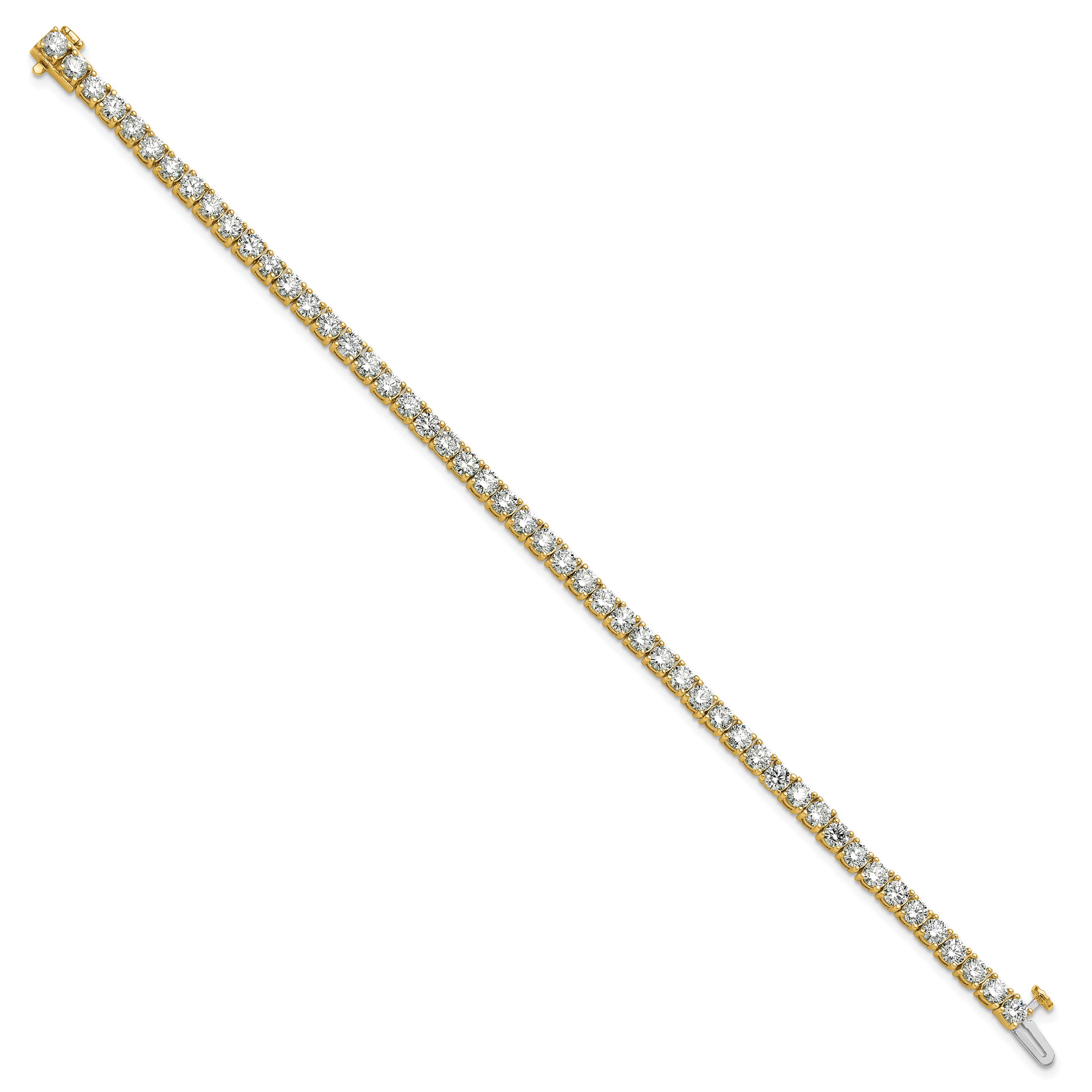 14k Yellow Gold 7 Ct. Lab Grown Diamond VS/SI+ G+ Tennis Bracelet