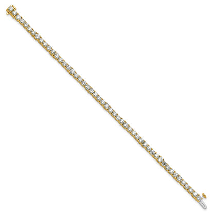 14k Yellow Gold 7 Ct. Lab Grown Diamond VS/SI+ G+ Tennis Bracelet