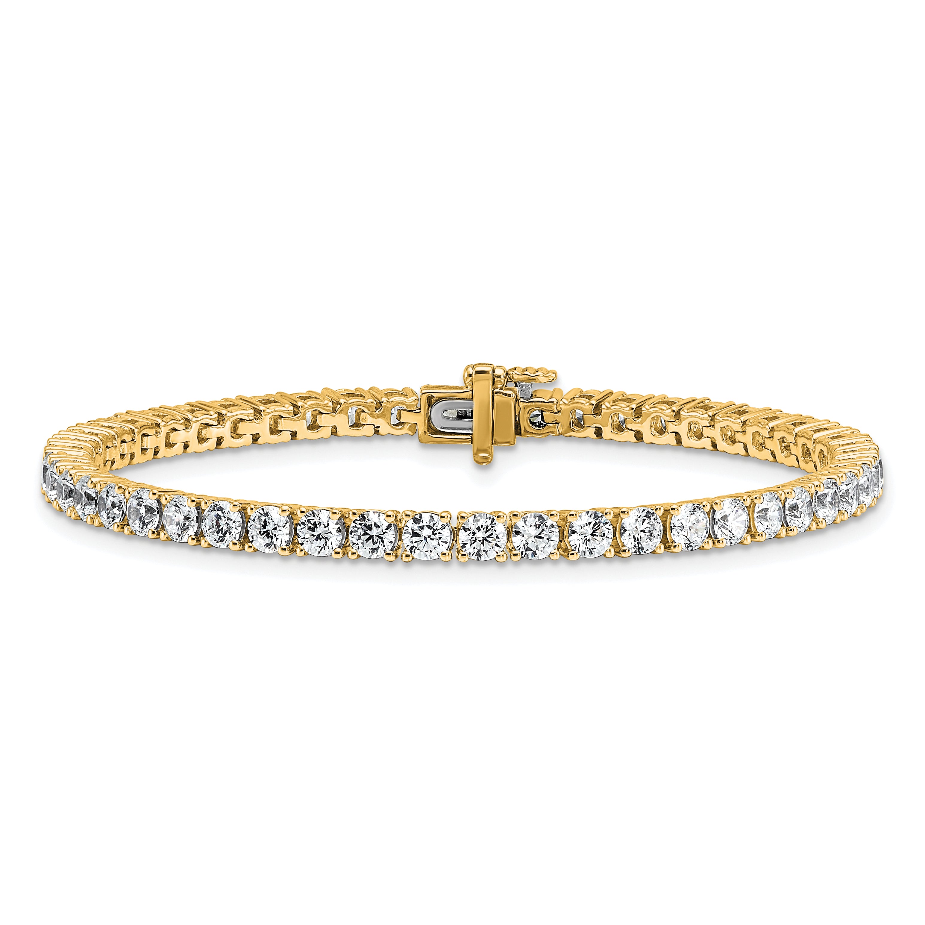 14k Yellow Gold 7 Ct. Lab Grown Diamond VS/SI+ G+ Tennis Bracelet