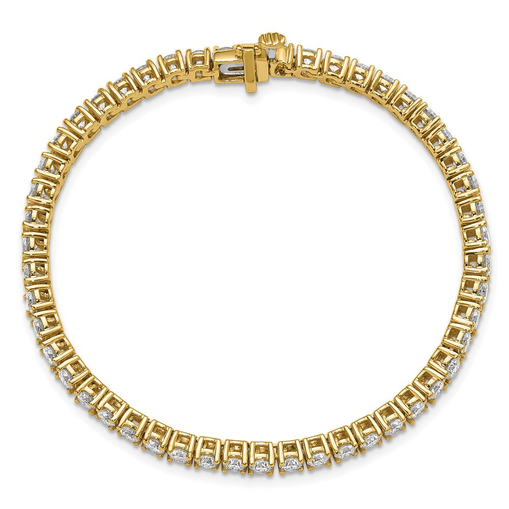 14K Yellow Gold 7 Carat Lab Grown Diamond Vs+ F+ Complete Tennis Bracelet