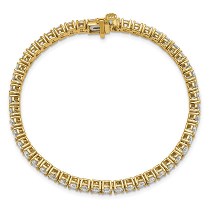 14K Yellow Gold 7 Carat Lab Grown Diamond Vs+ F+ Complete Tennis Bracelet