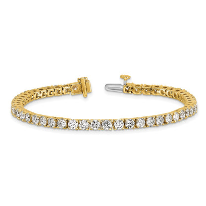 14K Yellow Gold 7 Carat Lab Grown Diamond Vs+ F+ Complete Tennis Bracelet