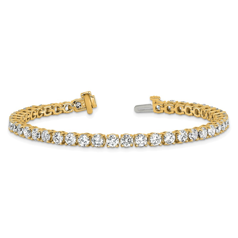 14K Yellow Gold 9 Carat Lab Grown Diamond Vs+ F+ Complete Tennis Bracelet