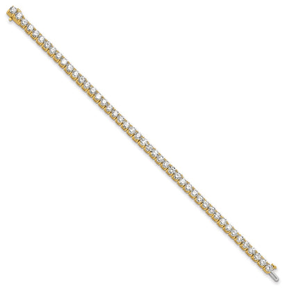 14K Yellow Gold 10 Carat Lab Grown Diamond Vs+ F+ Complete Tennis Bracelet