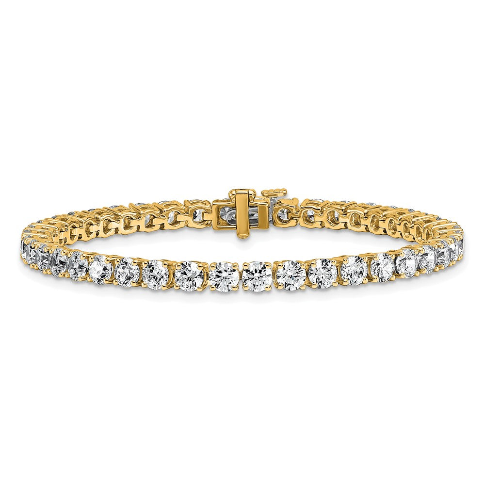 14K Yellow Gold 10 Carat Lab Grown Diamond Vs+ F+ Complete Tennis Bracelet