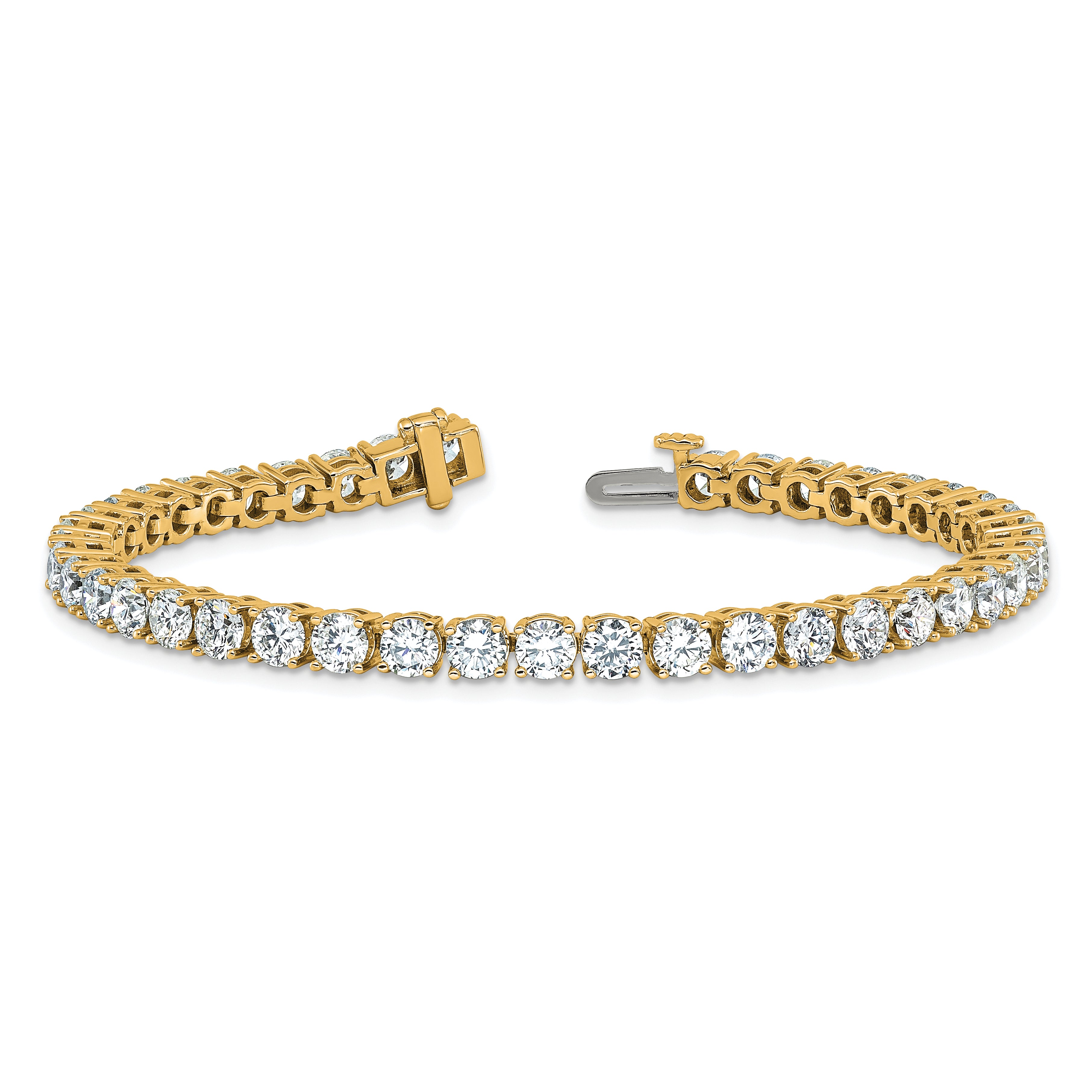 14k Yellow Gold 10 Ct. Lab Grown Diamond VS/SI+ G+ Tennis Bracelet