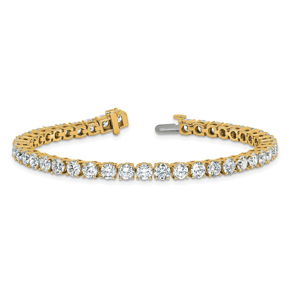 14K Yellow Gold 10 Carat Lab Grown Diamond Vs+ F+ Complete Tennis Bracelet