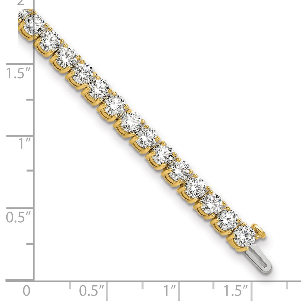 14K Yellow Gold 10 Carat Lab Grown Diamond Vs+ F+ Complete Tennis Bracelet
