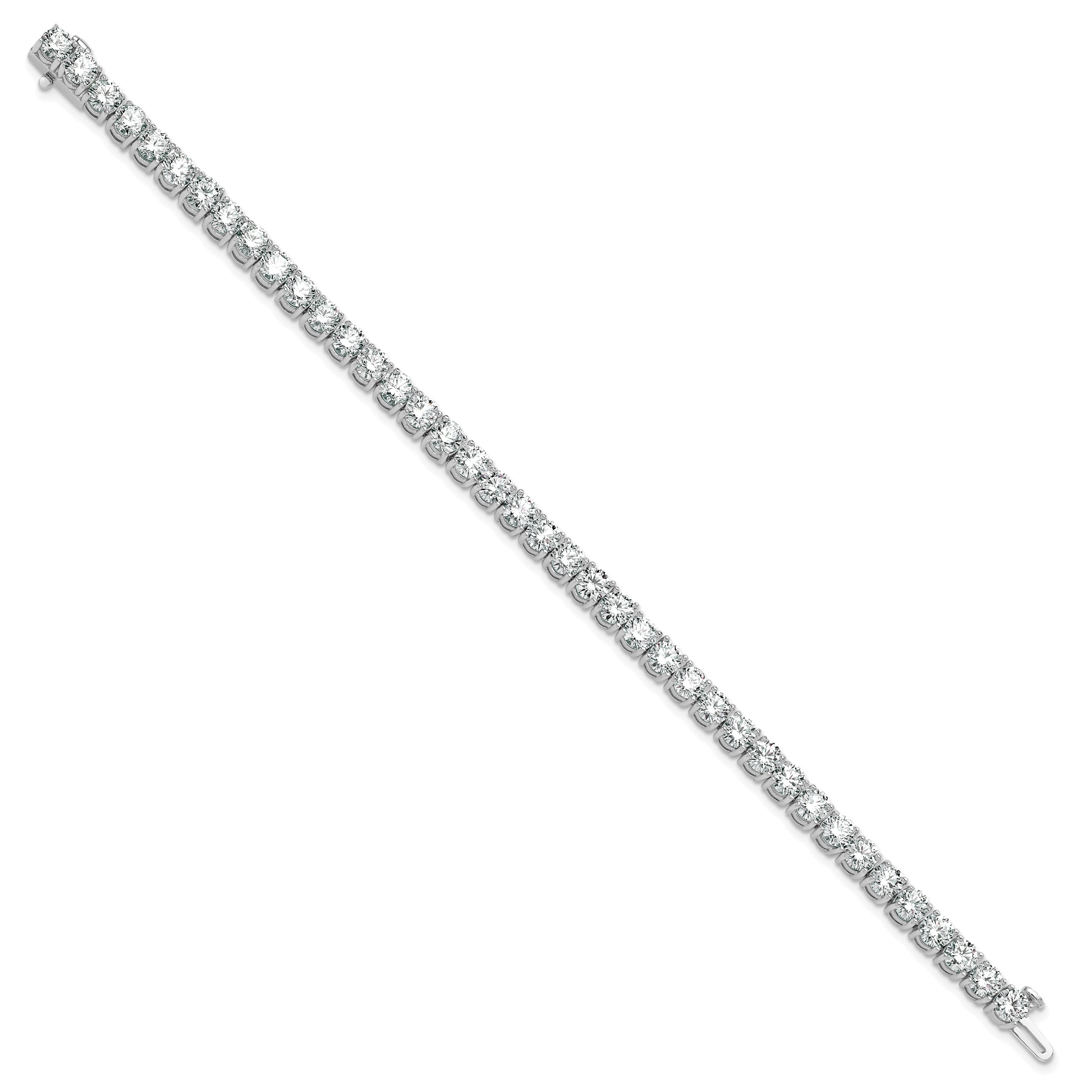 14k White Gold 12 1/2 Ct. Lab Grown Diamond VS/SI+ G+ Tennis Bracelet