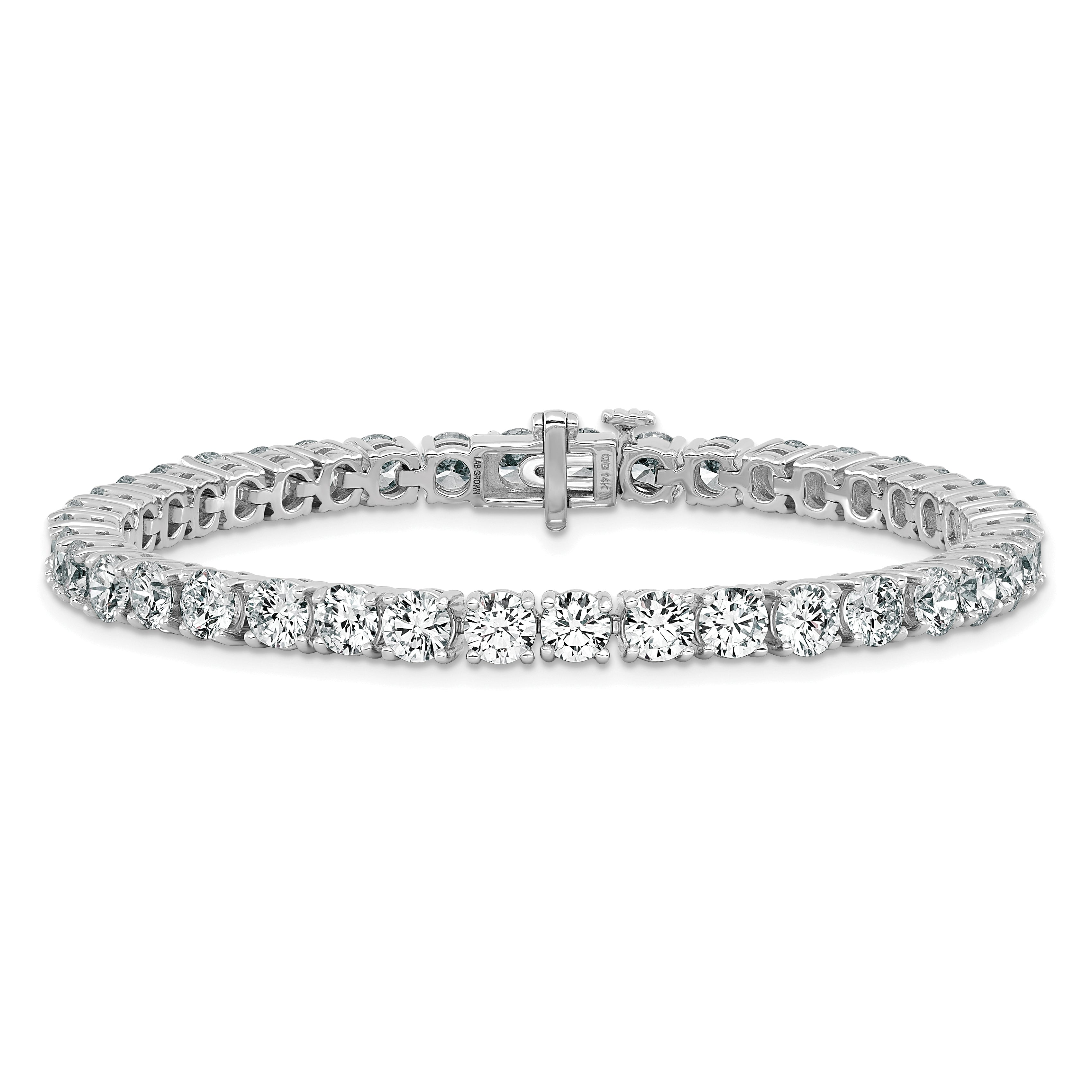 14k White Gold 12 1/2 Ct. Lab Grown Diamond VS/SI+ G+ Tennis Bracelet