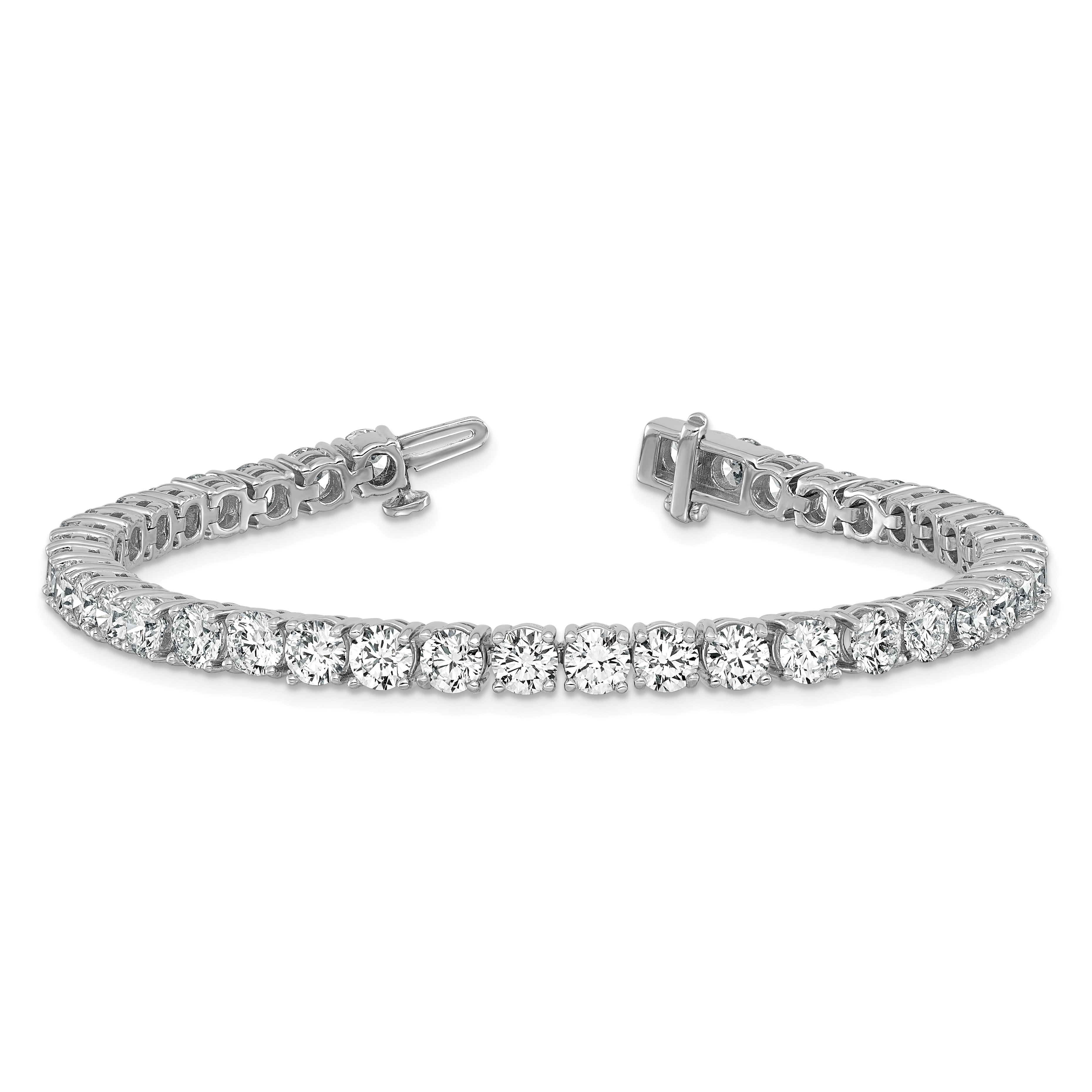14k White Gold 12 1/2 Ct. Lab Grown Diamond VS/SI+ G+ Tennis Bracelet