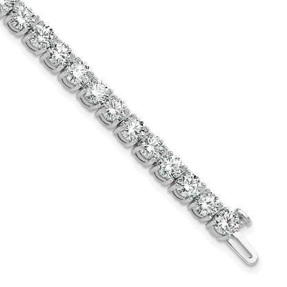14K White Gold 12 1/2 Carat Lab Grown Diamond Vs+ F+ Complete Tennis Bracelet