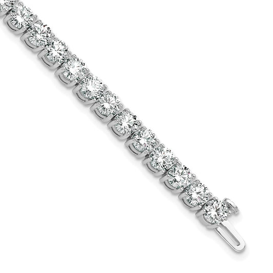 14K White Gold 12 1/2 Carat Lab Grown Diamond Vs+ F+ Complete Tennis Bracelet