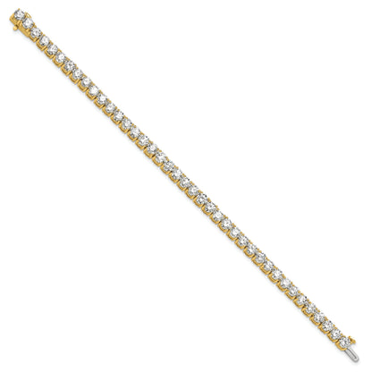14K Yellow Gold 12 1/2 Carat Lab Grown Diamond Vs+ F+ Complete Tennis Bracelet