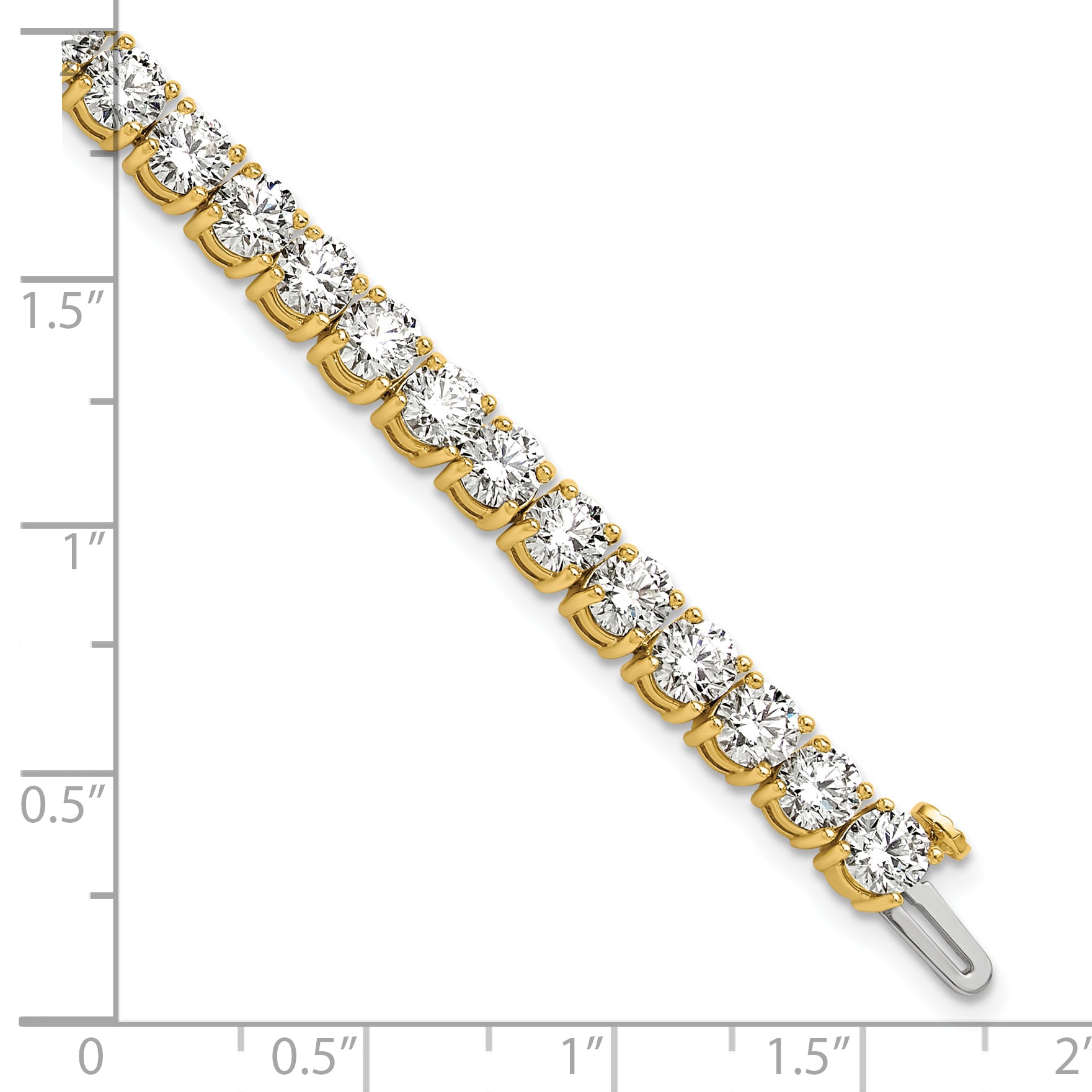 14k Yellow Gold 12 1/2 Ct. Lab Grown Diamond VS/SI+ G+ Tennis Bracelet