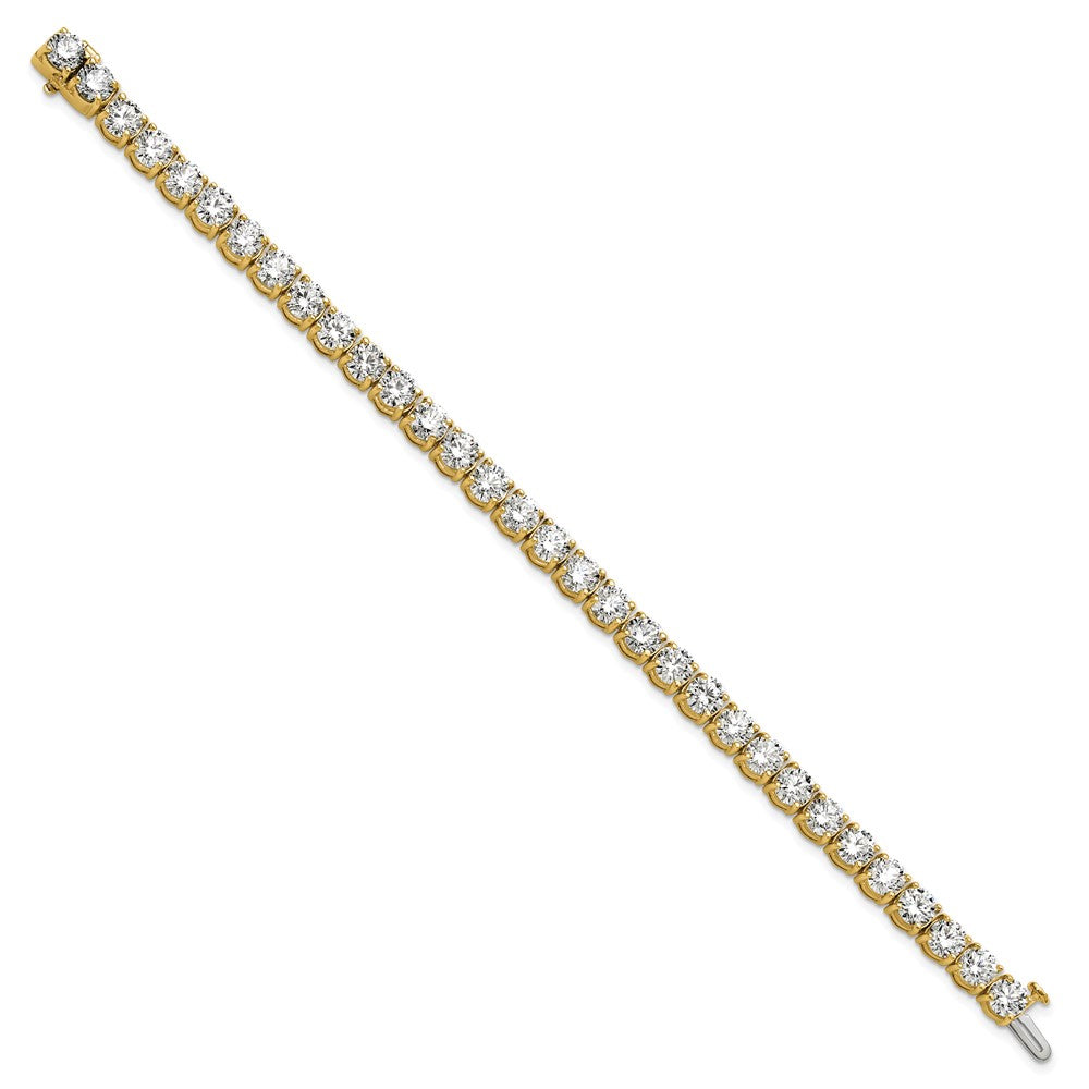 14K Yellow Gold 16 Carat Lab Grown Diamond Vs+ F+ Complete Tennis Bracelet