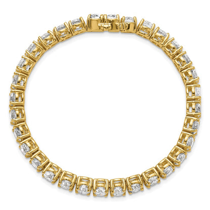 14K Yellow Gold 16 Carat Lab Grown Diamond Vs+ F+ Complete Tennis Bracelet