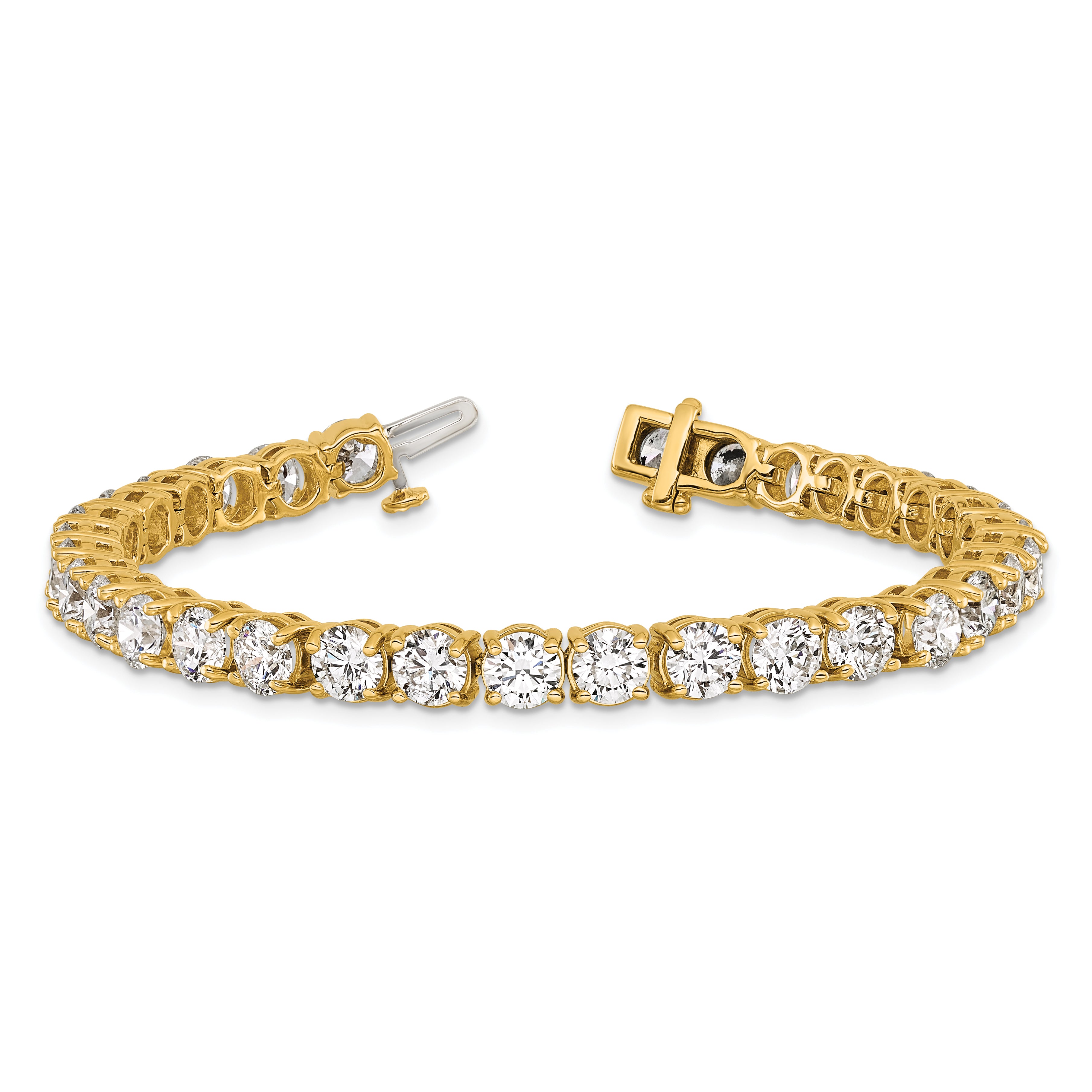 14k Yellow Gold 16 Ct. Lab Grown Diamond VS/SI+ G+ Tennis Bracelet