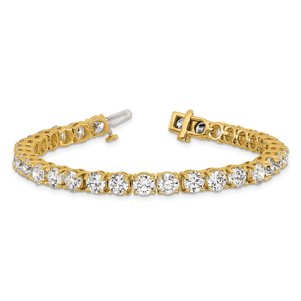 14K Yellow Gold 16 Carat Lab Grown Diamond Vs+ F+ Complete Tennis Bracelet