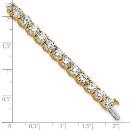 14K Yellow Gold 16 Carat Lab Grown Diamond Vs+ F+ Complete Tennis Bracelet