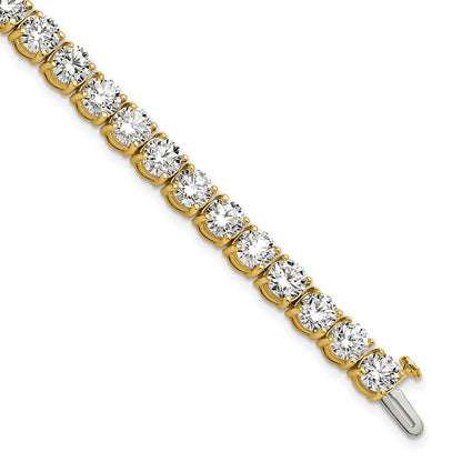14K Yellow Gold 16 Carat Lab Grown Diamond Vs+ F+ Complete Tennis Bracelet