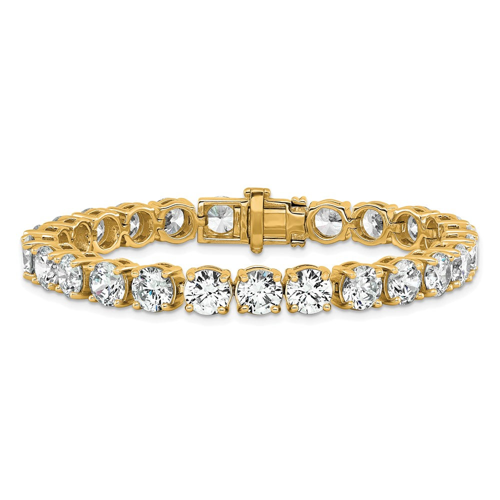14K Yellow Gold 25 Carat Lab Grown Diamond Vs+ F+ Complete Tennis Bracelet