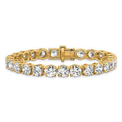 14K Yellow Gold 25 Carat Lab Grown Diamond Vs+ F+ Complete Tennis Bracelet