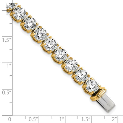 14K Yellow Gold 25 Carat Lab Grown Diamond Vs+ F+ Complete Tennis Bracelet