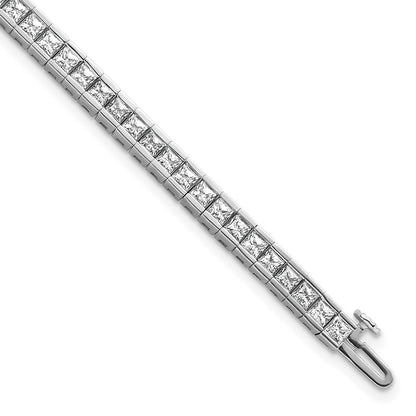 14K White Gold Certified Vs Def Lab Grown Princess Diamond Tennis Bracelet
