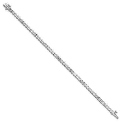 14K White Gold 7 Carat Lab Grown Diamond Vs/Si+ G+ Complete Princess Prong Set Tennis Bracelet