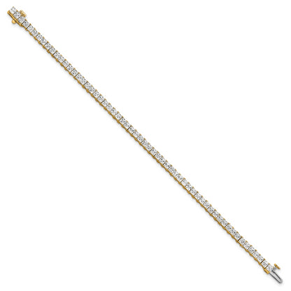 14k Yellow Gold 7 Ct. Lab Grown Diamond VS/SI+ G+ Princess Tennis Bracelet