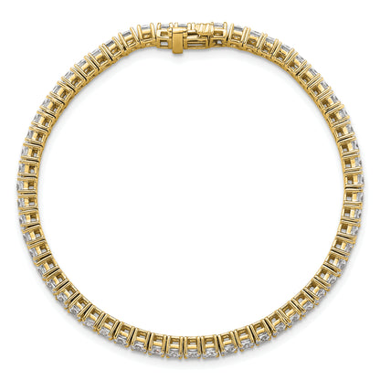 14k Yellow Gold 7 Ct. Lab Grown Diamond VS/SI+ G+ Princess Tennis Bracelet