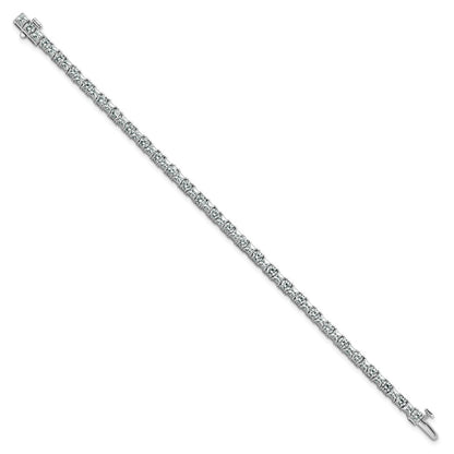 14K White Gold 7 Carat Lab Grown Diamond Vs+ F+ Complete Princess And Round Tennis Bracelet