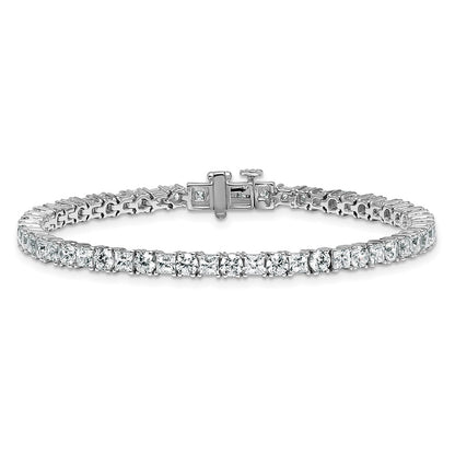 14K White Gold 7 Carat Lab Grown Diamond Vs+ F+ Complete Princess And Round Tennis Bracelet
