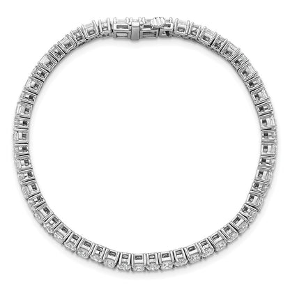14K White Gold 7 Carat Lab Grown Diamond Vs/Si+ G+ Complete Princess And Round Tennis Bracelet
