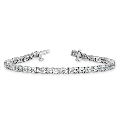 14K White Gold 7 Carat Lab Grown Diamond Vs+ F+ Complete Princess And Round Tennis Bracelet