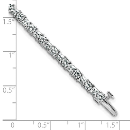 14K White Gold 7 Carat Lab Grown Diamond Vs+ F+ Complete Princess And Round Tennis Bracelet