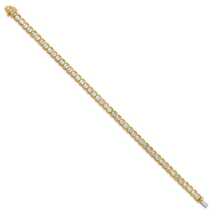 14k Yellow Gold 6 1/2 Ct. Lab Grown Diamond VS/SI+ G+ Emerald Bezel Tennis Bracelet