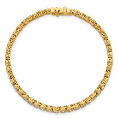 14k Yellow Gold 6 1/2 Ct. Lab Grown Diamond VS/SI+ G+ Emerald Bezel Tennis Bracelet