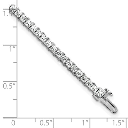 14K White Gold Certified Lab Grown Diamond Vs/Si Fgh Princess Tennis Bracel