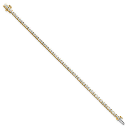 14k Yellow Gold 5 Ct. Lab Grown Diamond VS/SI+ G+ Princess Tennis Bracelet